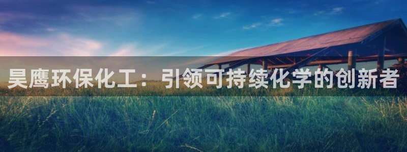 亿万啥意思：昊鹰环保化工：引领可持续化学的创新者